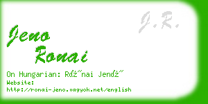 jeno ronai business card